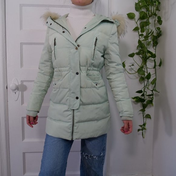 Mint Green colour winter coat - Picture 9 of 16